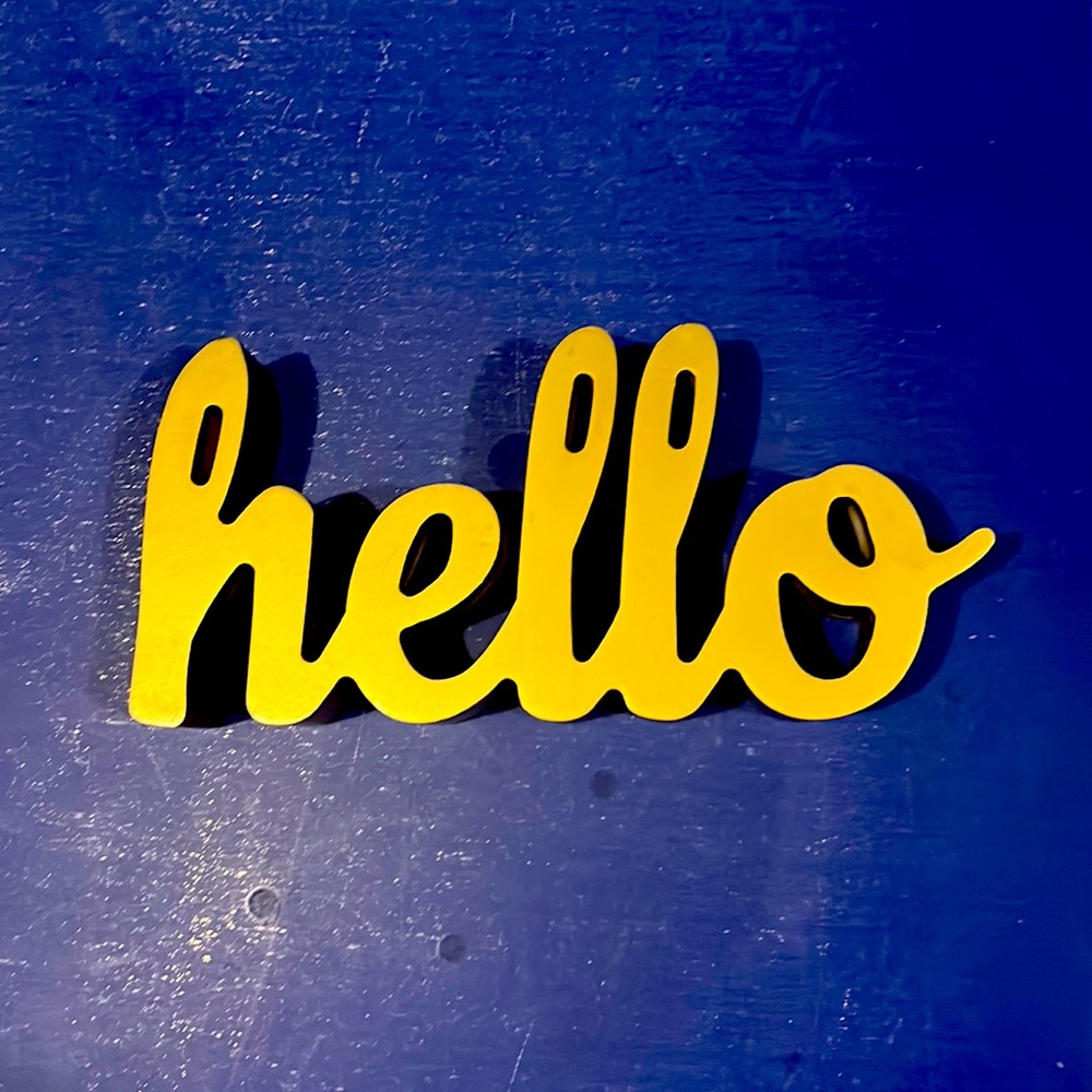 Hello decor sign